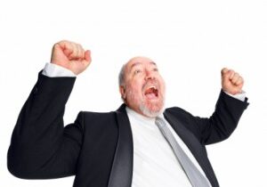 Happy older businessman
